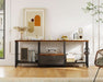 47" TV Stand with Open Storage Shelves up to 55 Inch Tvs, Entertainment Center with Fabric Drawers, TV Console Table with Soundbar Shelf TV Stand for Living Room Bedroom, Vintage and Black