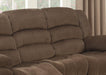 Bill Collection Modern Fabric Upholstered Living Room Reclining Sofa with Padded Pillow Top Armrests, Brown, (Bill-Brown-Drs)