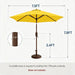 7.5Ft Patio Umbrella, Outdoor Table Market Umbrella with Smooth Crank Lift, 6 Windproof Fiberglass Ribs, UPF50+ UV Protection for Deck, Pool, Garden and Backyard