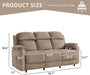 Power Reclining Sofa, 3 Seat Electric Recliner Couch for Adults, Adjustable Home Theater Seating with Side Pocket for Small Space, Living Room, Office(Khaki)