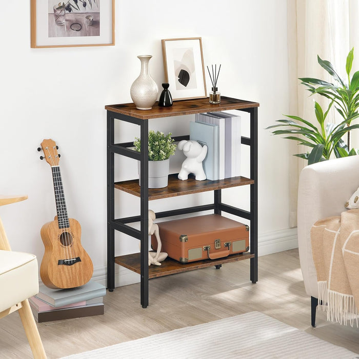 23.6Inch 3Tier Bookcase Industrial Frame Storage Display