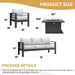 Aluminum Furniture Set with Fire Pit Table, 4 Pieces Patio Sectional Conversation Chat Sofa Modern Seating Set