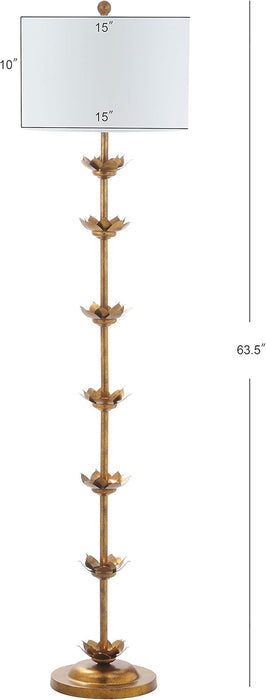Antiqued Gold Floor Lamp SixtyThreePointFiveInchHeight