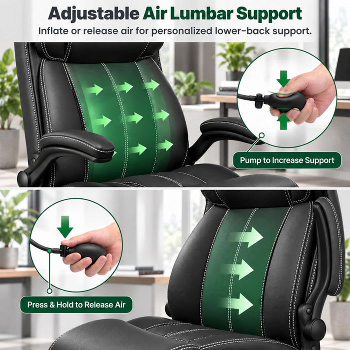 Ergonomic Office Chair, Comfy High Back PU Leather Desk Chair