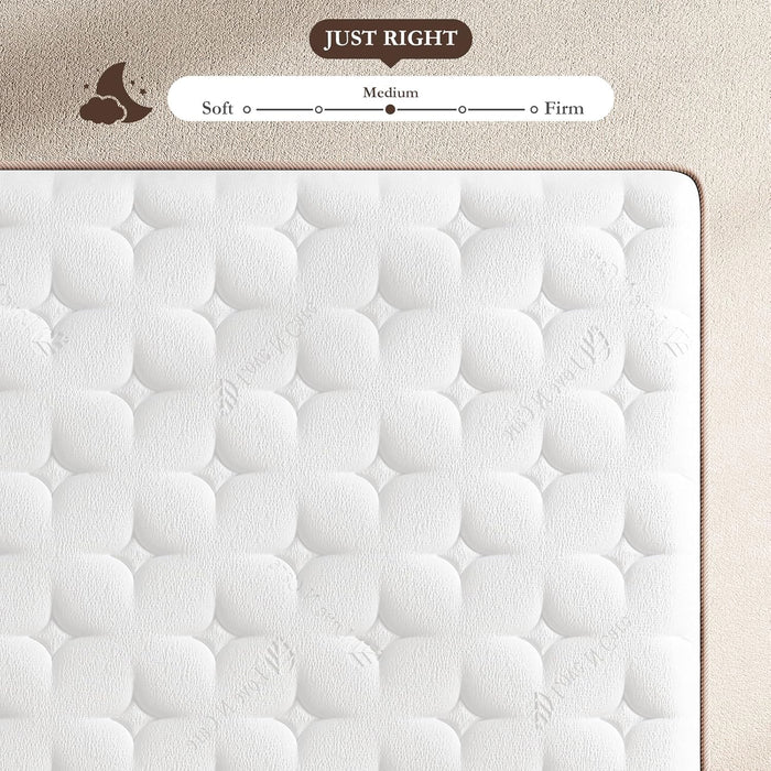 Queen Mattress 14 Inch - Premium Hybrid Mattress in a Box for Back & Lumbar Support, 366 Night Trial, Individual Pocket Spring Bed for Fiberglass-Free & Motion Isolation, Certipur-Us Certified