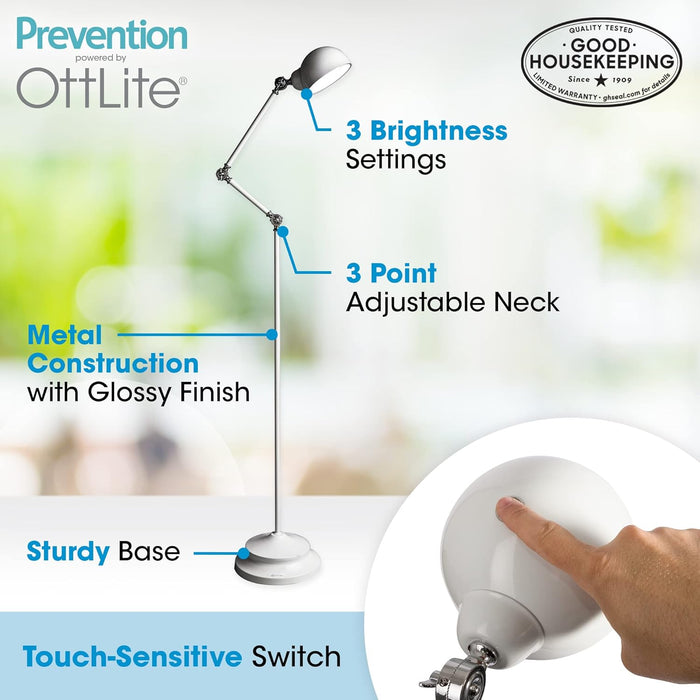 OttLite Pharmacy LED Floor Luminaire Adjustable Neck