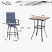 3Pcs Outdoor Swivel Bar Stools Set, Bar Height Patio Table and Chairs with All Weather Textilene Fabric, Pub Bar Bistro Tall Furniture Set for Outdoor, Blue