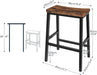 Bar Stools Set of 4, Counter Height Bar Stools, 23.6'' Bar Chairs, Saddle Stools with Footrests, Industrial Barstools for Dining Room, Kitchen, Bar, Rustic Brown and Black BF02MDP401