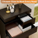 Black Tall Dresser with Sliding Top Lock & LED Light, 51.3" Tall 7 Drawer Chest of Drawers with Charging Station, Modern Wood Bedroom Storage Organizer for Closet, Hallway, Entryway