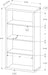 Taupe 48 Inches Bookcase Etagere Adjustable Shelves