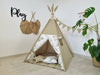 Olive Green Teepee Tent for Kids | Toddler Playhouse with Neutral Teepee Design | Indoor Playzone for Boys & Girls