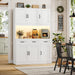 Tall White 72Inch Kitchen Pantry Cabinet Illumination