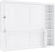 Queen Murphy Desk Bed White With IntegratedShelving
