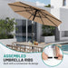 10 FT Outdoor Patio Umbrella, Patio Table Umbrella with Push Button Tilt and Crank, Outdoor Patio Umbrellas with 8 Fiberglass Ribs, Patio Umbrellas for Market, Garden, Pool (Beige)