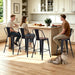 Metal Bar Stools Set of 4, 30" Black Bar Height Stools with Back