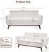 65.2" W Loveseat Sofa, Mid Century Modern Decor Love Seat Couches for Living Room, Button Tufted Upholstered Furniture, Solid & Easy to Install Small Couch for Bedroom Office Apartment, White