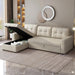 Sectional Sofa Bed Beige, L-Shaped, with Storage