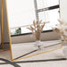 Full Length Mirror with Stand, Full Body Standing Mirror-55"X16", Gold