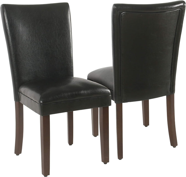 Parsons Dining Chair - Black Faux Leather (Set of 2)