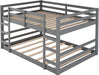 Full Over Full Bunk Bed SolidWoodSpaceSaving GrayFinish