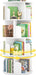 Rotating Bookshelf, 4 Tier Wood Spinning Bookcase Tower, White