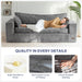 76-Inch Upholstered Premium Bean Bag Sofa DarkGrey