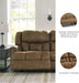 Boothbay Classic Faux Leather 2 Seat Power Reclining Sofa with USB Ports, Dark Brown