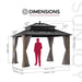 12X10 Weatherproof Cedar Wood Gazebo Galvanized Roof