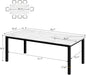 78In Industrial Dining Table for 6 People | Kitchen Farmhouse Table Mortise Tenon, Wood Office Table for Home Living Room, Metal Support 350Lb, Marble