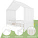 Twin Montessori House Platformbed With Canopy White