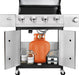 4-Burner Propane Gas BBQ Grill with Side Burner, Barbecue Gas Grill with Enameled Cast Iron Grates for Outdoor Patio Garden Barbecue, 53,000 BTU, Stainless Steel Grill Cover Included