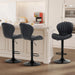 Bar Stools Set of 3, Adjustable Modern Swivel Bar Chairs, Faux Leather Upholstered Barstools Counter Height with High Backrest for Bar, Kitchen Island, Dining Room, Black