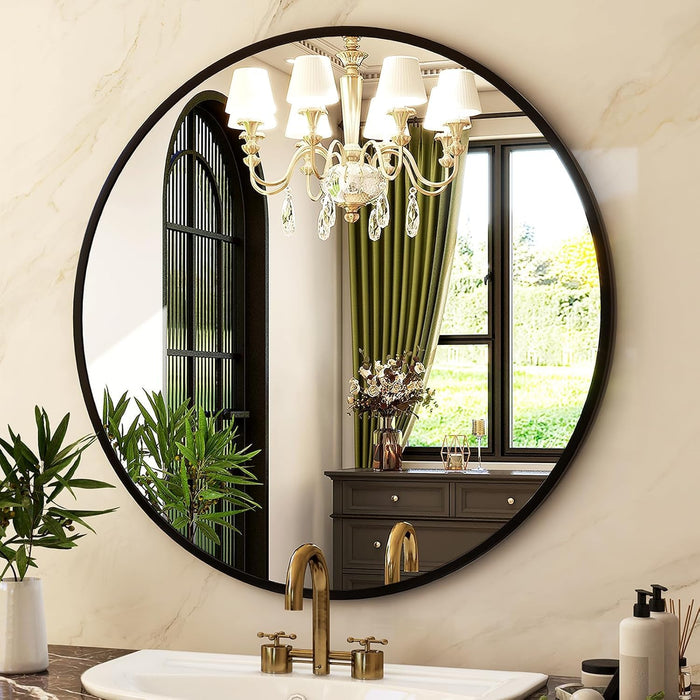 round Mirror 30 Black Wall Mounted Circle Mirrors