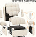 2024 New Power Recliner Chair for Adults, Adjustable Electric Recliner Power Recliner, USB Port, Ultra-Comfy Teddy Fleece Recliner for Living Room, Tool-Less Assembly Single Sofa, Beige White