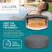 Saluspa Grenada Airjet 6 to 8 Person Inflatable Hot Tub round Portable Outdoor Spa with 190 Airjets and Energysense Energy Saving Cover, Grey