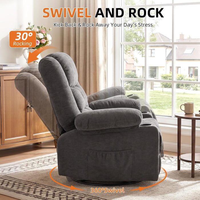 Rocker Recliner Chair with Massage and Heat