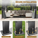 12'X14' Hardtop Gazebo, Permanent Patio Pavilion with Breathable Netting and Privacy Curtain for Dining Party, Grey