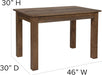 Rustic Brown Solid Wood Dining Table, Kitchen Table with Square Legs, Farmhouse Dining Table, 46" X 30", Seats 4, Rustic Finish for Indoor or Outdoor Use
