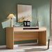 63" Curved Edge Home Office Desk, Modern Computer Desk, Natural