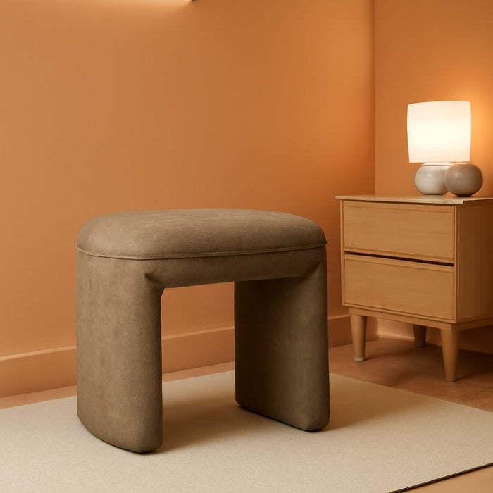 Quinn Modern Ottoman| Home Décor|Ottoman for Living Room & Bedroom - Mocha Velvet