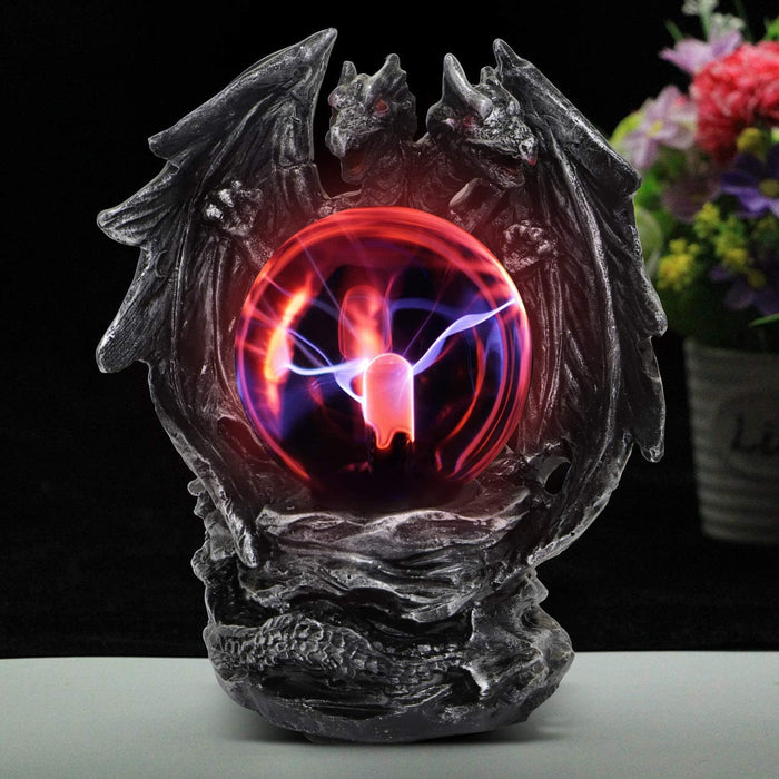 Plasma Ball Lamp Touch Sensitive,Party Magical Electrostatic Red Color Crystal Ball for Halloween (Evil Dragon)
