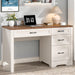 Farmhouse Executive Desk with Storage and Ample File Drawer, Rustic Large Home Writing Desk for Bedroom, White - ShipItFurniture
