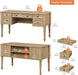 Farmhouse Executive Desk with Storage and Charging Station - ShipItFurniture
