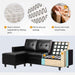 Faux Leather Convertible Sectional Sofa for Small Spaces - ShipItFurniture