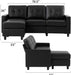 Faux Leather Convertible Sectional Sofa for Small Spaces - ShipItFurniture