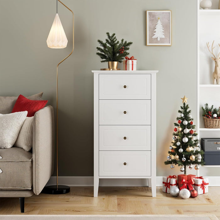 White Antique Dresser Solid Hardwood Storage Cabinet