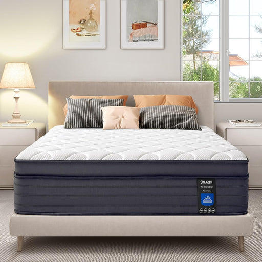 Queen Hybrid Mattress, 12 Inch, Medium-Firm, Motion Isolation