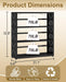 Three Shelf Black PowderCoatedSteel Bookcase Anti Tip
