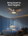 Ceiling Fans with Lights, 12 Speeds & 3 Fan Modes, Quiet DC Motor, Low Profile Easy to Install, Flush Mount Smart Ceiling Fan with Dimmable LED, 12H Timer for Bedroom, Remote, Silver, 44''