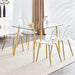 Clear Dining Chairs Set of 4, Modern Kitchen Chairs with Transparent Seat, Acrylic Accent Side Chairs with Plating Metal Legs for Dining Room, Kitchen, Living Room with Gold